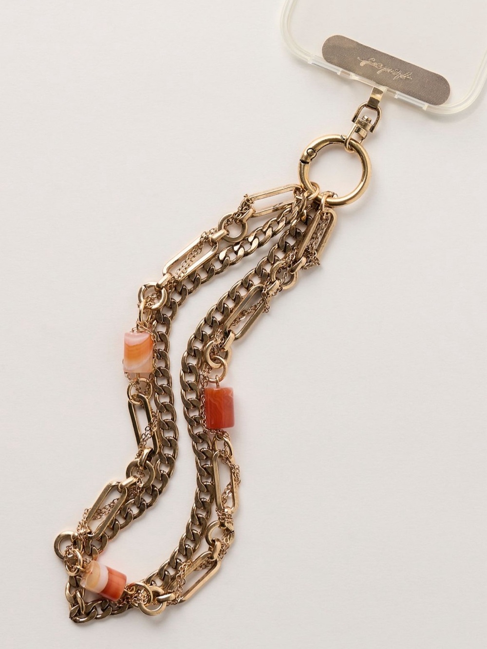NWT FREE PEOPLE Layered Chain Phone Wristlet | Anrique Gold MSRP $38